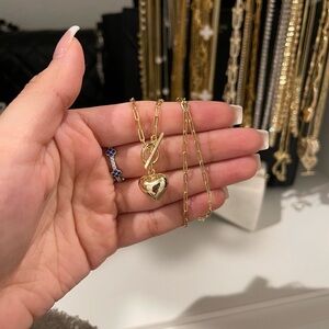 Gold Heart Pendant Necklace